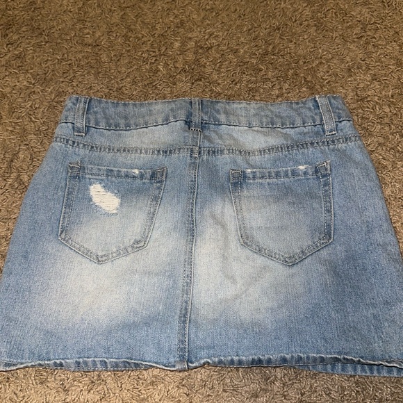 Vintage Blue spice Denim Ripped Mini Skirt - Picture 5 of 9